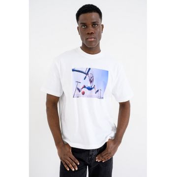 Tricou de bumbac cu imprimeu foto Allen Iverson - Alb/Albastru azur