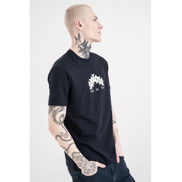 Tricou de bumbac cu imprimeu logo - Alb/Bleumarin