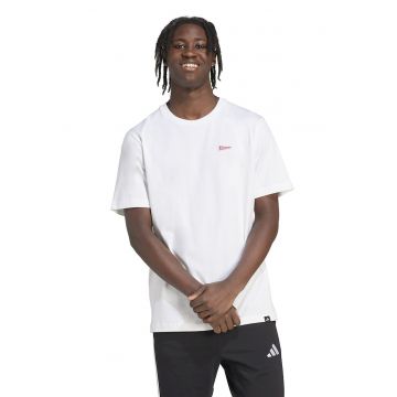 Tricou de bumbac cu logo brodat - Alb optic