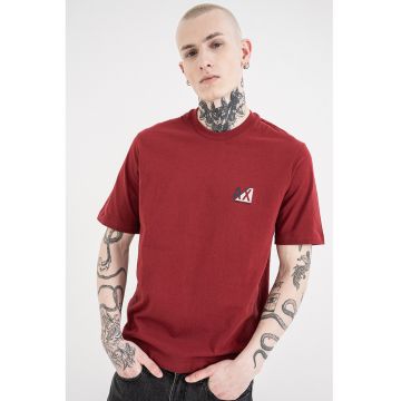 Tricou de bumbac cu logo - Rosu inchis