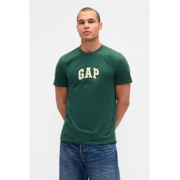 Tricou de bumbac cu logo - Verde englez