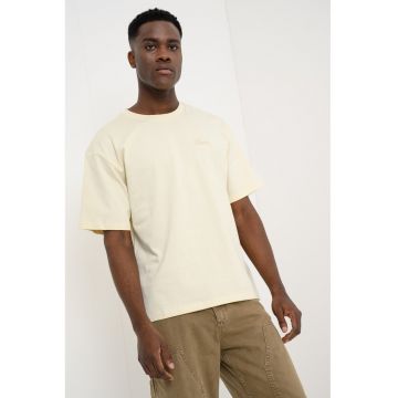 Tricou din bumbac cu imprimeu pe partea din spate - Bej deschis