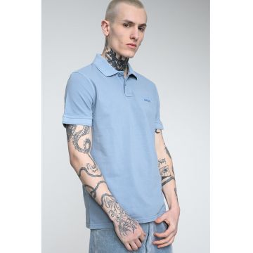 Tricou polo de bumbac pique Prime - Albastru deschis