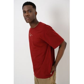 Tricou regular fit din bumbac cu detaliu logo - Visiniu