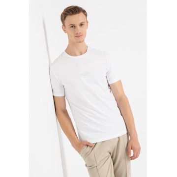 Tricou slim fit de bumbac - Alb