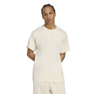 Tricou supradimensionat de bumbac cu logo Trefoil Essentials - Alb murdar