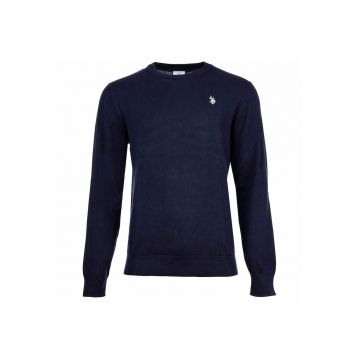 U.S. Polo Assn - Pulover slim fit tricotat fin - Bleumarin