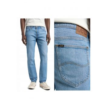 Blugi Barbati -  Darn Zip Fly - Straight Fit - Talie Medie - Fermoar - Lungi - 5 Buzunare - Bumbac - Albastru - Albastru