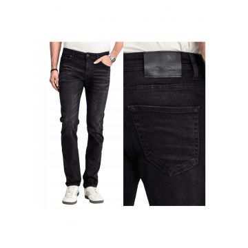 Blugi Barbati -  Felix - Slim Fit - Talie Medie - 98% Bumbac - 2% Elastan - Fermoar - Lungi - 5 Buzunare - Albastru - Albastru