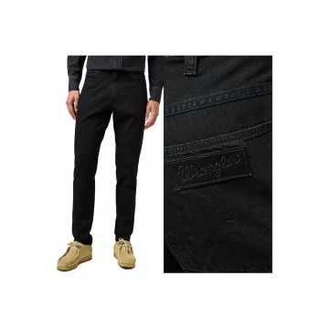 Blugi Barbati -  River - Regular Fit - Talie Inalta - Fermoar - Lungi - 5 Buzunare - Bumbac - W33-L34 US - Negru