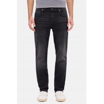 Blugi Barbati -  Washington - Straight Fit - Talie Medie - Fermoar - Lungi - 5 Buzunare - Bumbac - Elastan - W32-L32 US - Negru