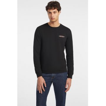 Bluza cu detaliu logo si maneci lungi - Negru