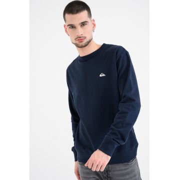 Bluza de trening cu decolteu la baza gatului Basic - Bleumarin