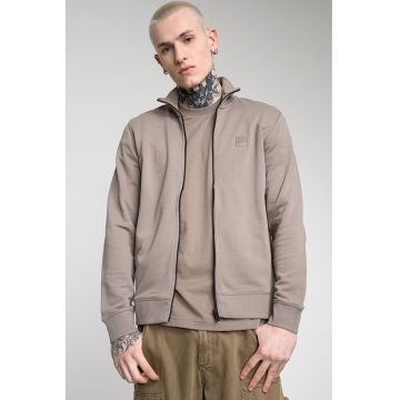 Bluza de trening cu fermoar si aplicatie logo discreta Zestart - Maro taupe