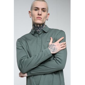 Bluza polo cu logo brodat pe piept - Verde aquamarin