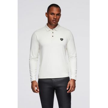 Bluza polo cu model uni - Alb murdar