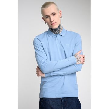 Bluza polo slim fit - Albastru pastel