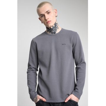 Bluza relaxed fit cu aspect texturat - Gri cenusiu