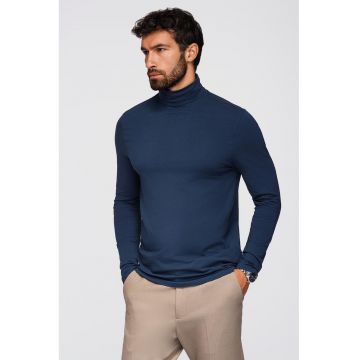 Bluza slim fit cu guler inalt - Bleumarin