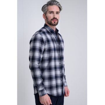 Camasa cu guler Oxford Rickert - Gri deschis/Albastru/Bleumarin