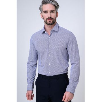 Camasa slim fit cu imprimeu Kenno - Alb/Bleumarin