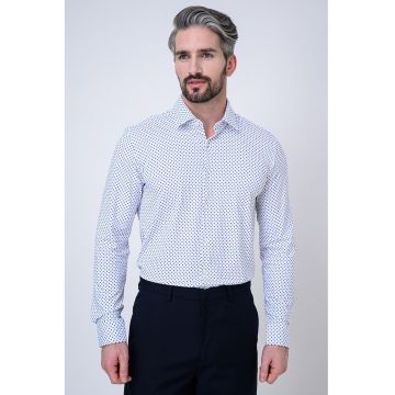 Camasa slim fit cu imprimeu Kenno - Alb/Verde