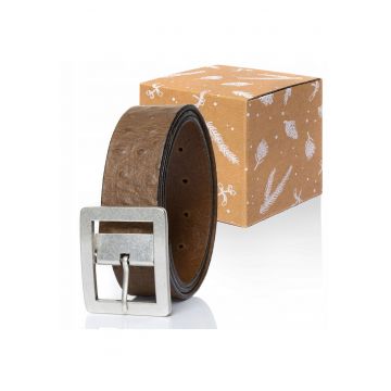 Curea Din Piele  100% Piele Naturala - Maro - Bej