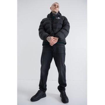 Geaca cu gluga si vatelina - Negru stins