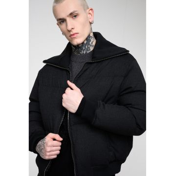 Geaca cu guler inalt - Gri inchis