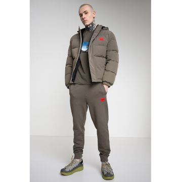 Geaca matlasata cu logo - Maro taupe