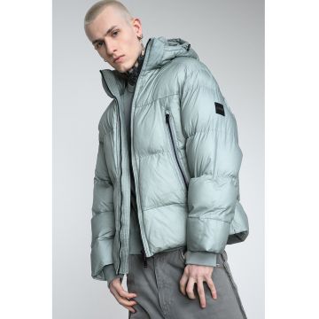 Geaca supradimensionata cu gluga Orbok - Verde pal