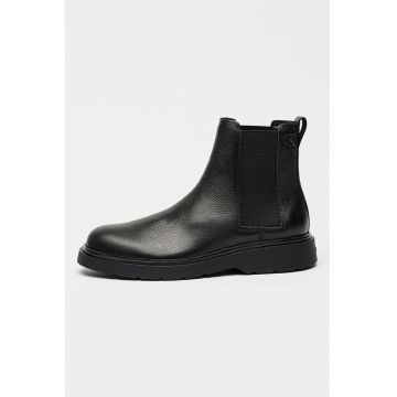 Ghete Chelsea de piele - Negru