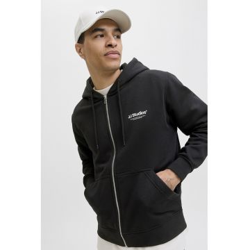 Hanorac din amestec de bumbac organic cu logo - Negru