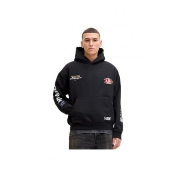 Hanorac JACK &JONES Pulse Printed Hood 53479 - Negru