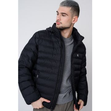 Jacheta cu vatelina si gluga - Negru