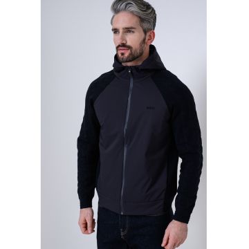Jacheta din amestec de lana virgina cu fermoar - Albastru ultramarin