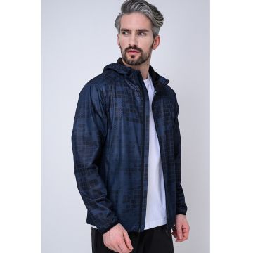 Jacheta regular fit cu gluga - Bleumarin