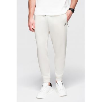 Pantaloni de trening cu buzunare cu fermoar - Alb fildes