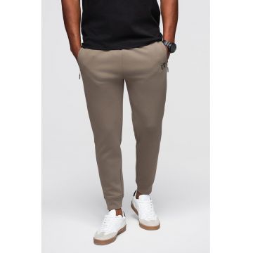 Pantaloni de trening cu buzunare cu fermoar - Maro taupe