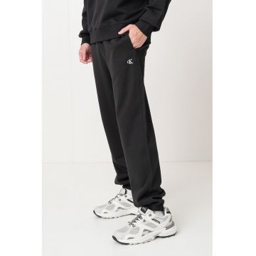 Pantaloni de trening relaxed fit cu terminatie elastica - Negru