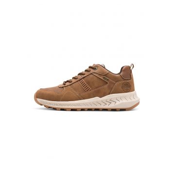 Pantofi sport de piele ecologica cu logo - Caramel