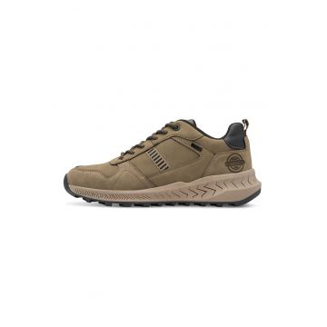 Pantofi sport de piele ecologica cu logo - Maro taupe