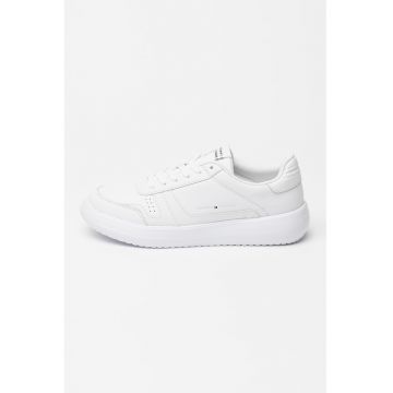 Pantofi sport din piele cu imprimeu logo lateral Modern - Alb optic