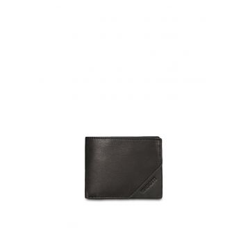 Portofel pliabil de piele Umbria Nova - Negru