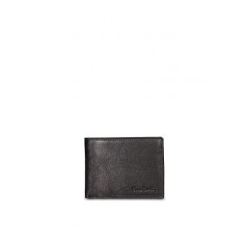 Portofel pliabil din piele Aumont - Negru