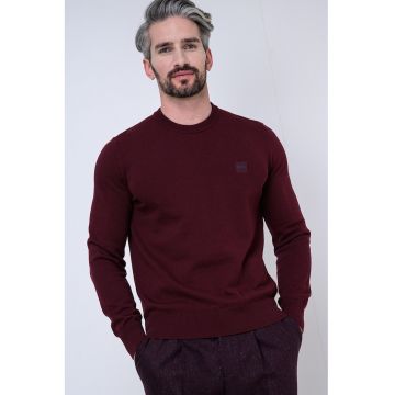 Pulover din amestec de bumbac si casmir Kanovano - Visiniu