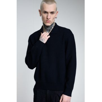 Pulover din amestec de lana virgina Kotorpolo - Bleumarin