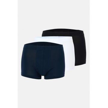 Set de boxeri uni - 3 perechi - Alb/Negru/Bleumarin