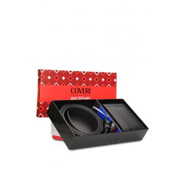 Set de curea si portofel Belvesso - 2 piese - Negru