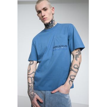 Tricou cu detaliu logo si buzunar pe piept - Albastru petrol